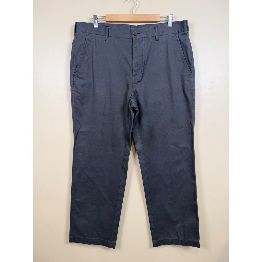 VTG Lacoste Chino Pants Mens US 36 Grey Straight Fit Cotton Twill Crocodile Logo